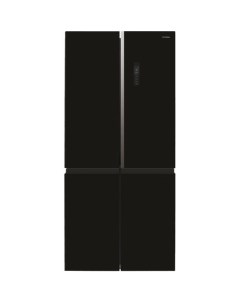 Холодильник трехкамерный CM5084FGBK French Door черное стекло Hyundai