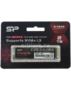 SSD накопитель M Series SP002TBP34A80M28 2ТБ M 2 2280 PCIe 3 0 x4 NVMe M 2 Silicon power
