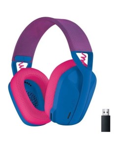 Гарнитура игровая G435 для компьютера и игровых консолей накладные радио синий розовый Logitech