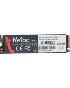SSD накопитель N930E Pro NT01N930E 256G E4X 256ГБ M 2 2280 PCIe 3 0 x4 NVMe M 2 Netac