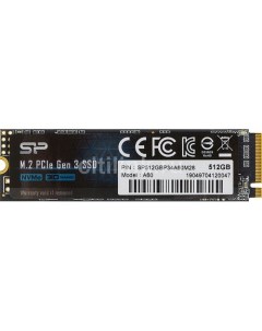 SSD накопитель M Series SP512GBP34A60M28 512ГБ M 2 2280 PCIe 3 0 x4 NVMe M 2 Silicon power