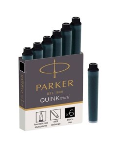 Картридж Quink Z17 Mini CW1950407 черные чернила для ручек перьевых 6шт Parker