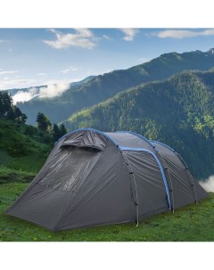Палатка 4 местная 255 225х270х155 см 2 слоя 1 комн с москитной сеткой Tunel tent Green days