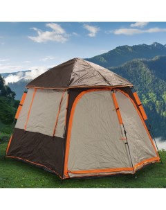 Палатка 4 местная 310х220х185 см 1 слой 1 комн с москитной сеткой 4SINGLE GJN188 Green days