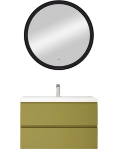 Мебель для ванной Bianchi 100 подвесная оливковая белая раковина Art&max