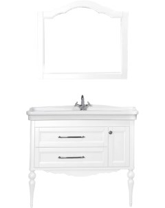Мебель для ванной Эстетика 105 АС 100 белая подвесная ручки хром раковина Модерн Valenhouse