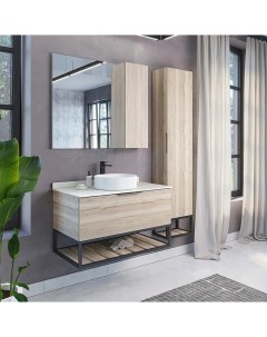 Мебель для ванной Порто 90 подвесная дуб дымчатый Comforty