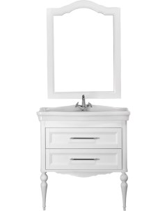 Мебель для ванной Эстетика 80 белая подвесная ручки хром раковина Модерн Valenhouse