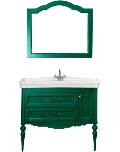 Мебель для ванной Эстетика 105 АС 100 зеленая подвесная ручки хром раковина Модерн Valenhouse