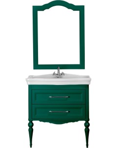 Мебель для ванной Эстетика 80 зеленая подвесная ручки хром раковина Модерн Valenhouse
