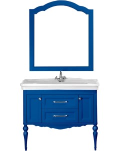 Мебель для ванной Эстетика 100 синяя подвесная ручки хром раковина Модерн Valenhouse