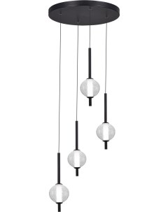 Подвесной светильник Черный Прозрачное кракелированное стекло LED 4 8 5W St-luce