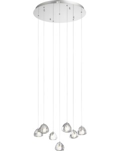 Подвесной светильник Хром Прозрачный с пузырьками воздуха LED 7 3W St-luce