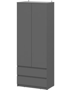 Шкаф Денвер двухстворчатый с ящиками Графит серый Sv-мебель