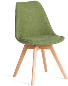 Обеденный стул TULIP Дерево Пластик Ткань Зеленый Tetchair