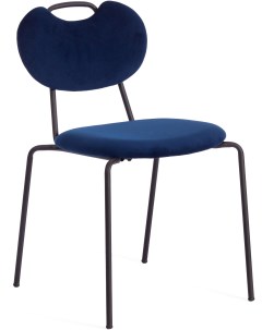 Обеденный стул DANTON Металл Ткань Синий Tetchair
