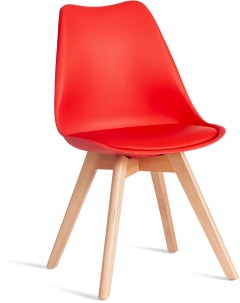 Обеденный стул TULIP Дерево Пластик Экокожа Красный Tetchair