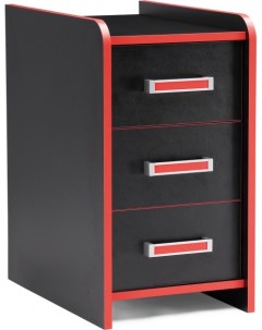 Компьютерный стол Ханна 33х55х60 черная красная Woodville