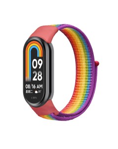 Ремешок с нейлоновой петлей на липучке для Mi Band 8 цвет радуги Xiaomi