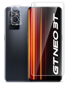 Защитное стекло на экран и камеру Realme GT Neo 3T гибридное прозрачное Brozo