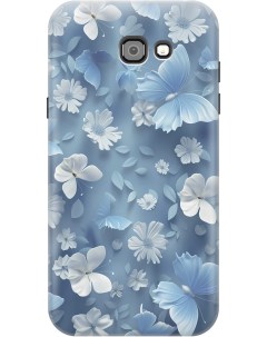 Силиконовый чехол на Samsung Galaxy A7 2017 с принтом Голубые бабочки Gosso cases