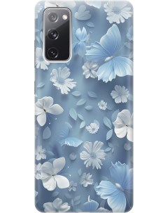 Силиконовый чехол на Samsung Galaxy S20 FE с принтом Голубые бабочки Gosso cases