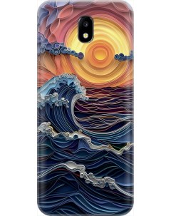 Силиконовый чехол на Samsung Galaxy J5 2017 с принтом Волны на закате Gosso cases