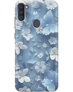 Силиконовый чехол на Samsung Galaxy A11 M11 с принтом Голубые бабочки Gosso cases