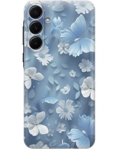 Силиконовый чехол на Samsung Galaxy A55 с принтом Голубые бабочки Gosso cases