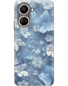 Силиконовый чехол на Huawei nova 10 SE с принтом Голубые бабочки Gosso cases
