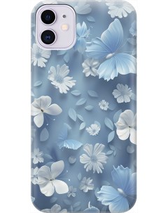 Силиконовый чехол на Apple iPhone 11 с принтом Голубые бабочки Gosso cases