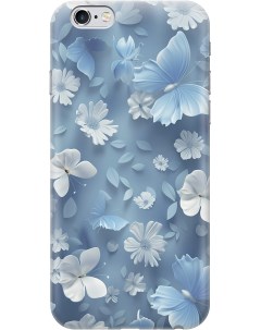 Силиконовый чехол на Apple iPhone 6s 6 с принтом Голубые бабочки Gosso cases