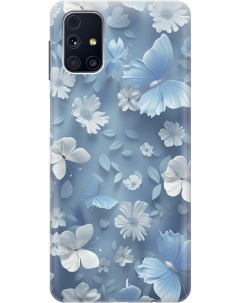 Силиконовый чехол на Samsung Galaxy M31S с принтом Голубые бабочки Gosso cases