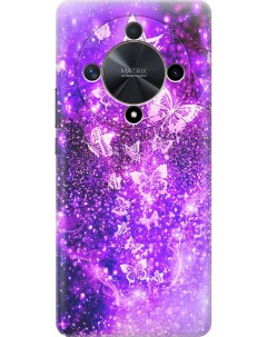 Силиконовый чехол на Honor X9b X50 с принтом Фиолетовые бабочки Gosso cases