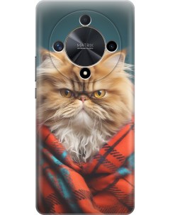 Силиконовый чехол на Honor X9b X50 с принтом Недовольный котик Gosso cases