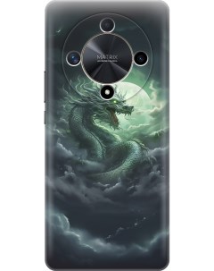 Силиконовый чехол на Honor X9b X50 с принтом Дракон на фоне луны и облаков Gosso cases