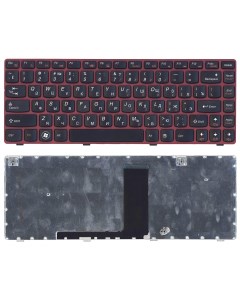 Клавиатура для ноутбука Lenovo V380 черная с красной рамкой Nobrand