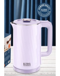 Чайник электрический 5004 1 8 л бежевый белый фиолетовый King