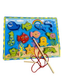 Сортер для малышей Морские животные Монтессори обучающая развивающая Магнитная рыбалка Nr-toys