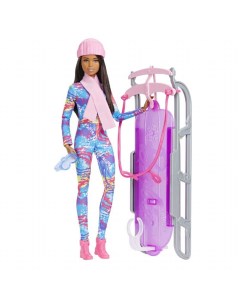 Кукла Барби с санками Зимнее приключение Sledge Winter Barbie