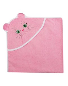 Полотенце уголок детское вышивка Киска размер 120х120 розовый Everliness