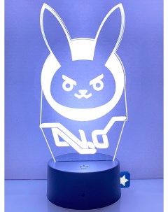 Настольный 3D ночник светильник Овервотч кролик Overwatch usb 7 цветов 22 см Starfriend