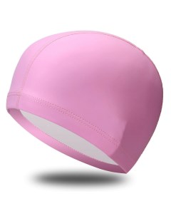 Шапочка для плавания ПУ одноцветная розовый Sportex
