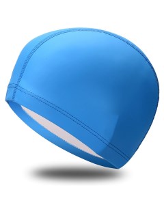 Шапочка для плавания ПУ одноцветная голубой Sportex