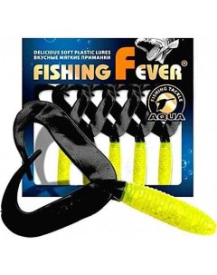 Мягкая силиконовая приманка твистер FishingFever TWIX 1 067 желто черный 20 Aqua