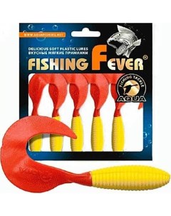Мягкая силиконовая приманка твистер FishingFever ARGO 2 052 желто красный 12 Aqua