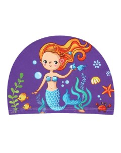 Шапочка для плавания детская текстиль русалка Sportex