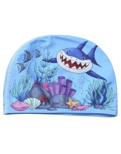 Шапочка для плавания детская текстиль акула Sportex