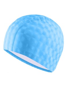 Шапочка для плавания ПУ одноцветная 3D голубой Sportex
