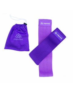 Эспандер тканевые фитнес ленты резинки для спорта фиолетовые комплект 2 шт Art yogamatic